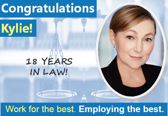 Congratulations Kylie! 18 years in law!