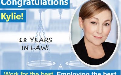 Congratulations Kylie! 18 years in law!