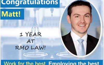 Congratulations Matt! 1 year at RMO Law