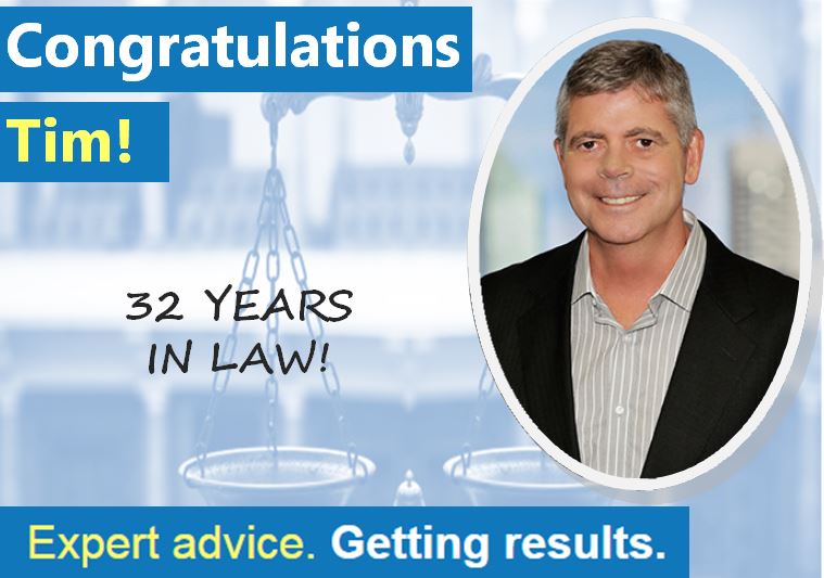 Congratulations Tim! 32 years in law